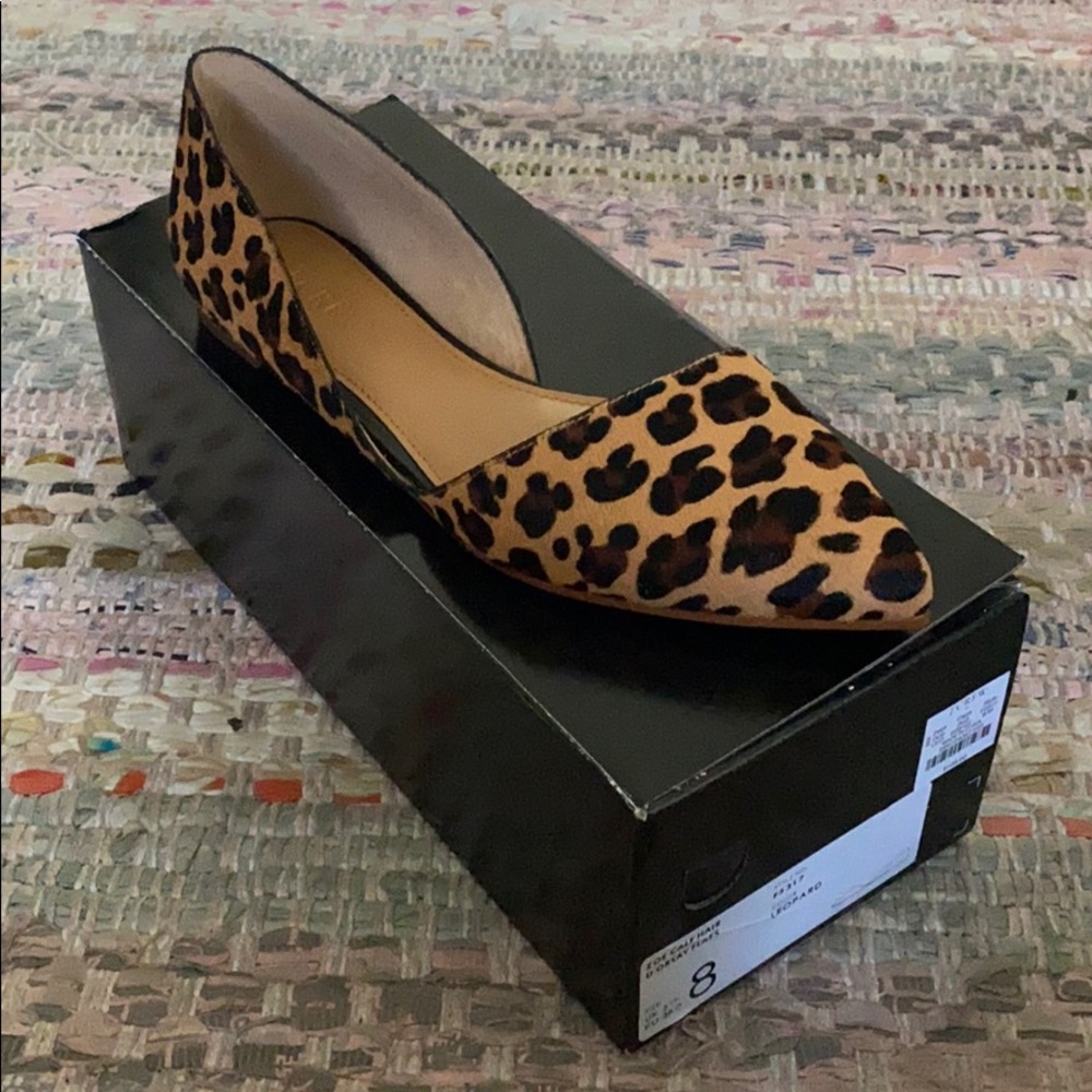 J. Crew D’Orsay Flats - Zoe Calf Hair (Leopard)
